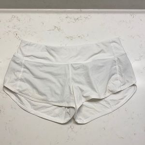 Lululemon White Speed Shorts